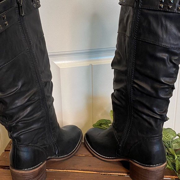 Sleek Black Wanted HAAS Studded Boot - Picture 11 of 15